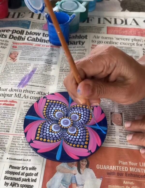 Handmade Mandala Dot Art Resin Coasters