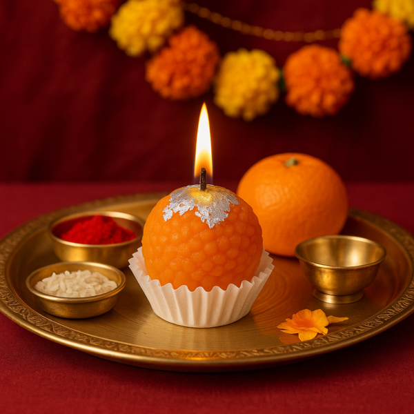 Motichoor Laddoo Candle Pack of 8