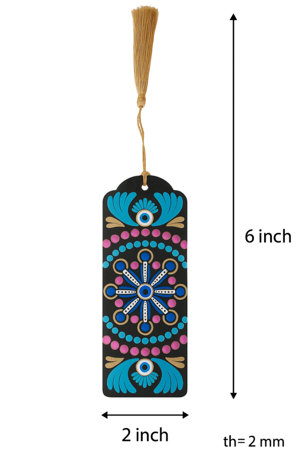 Handmade Mandala Dot Art Acrylic Painted Bookmark on MDF