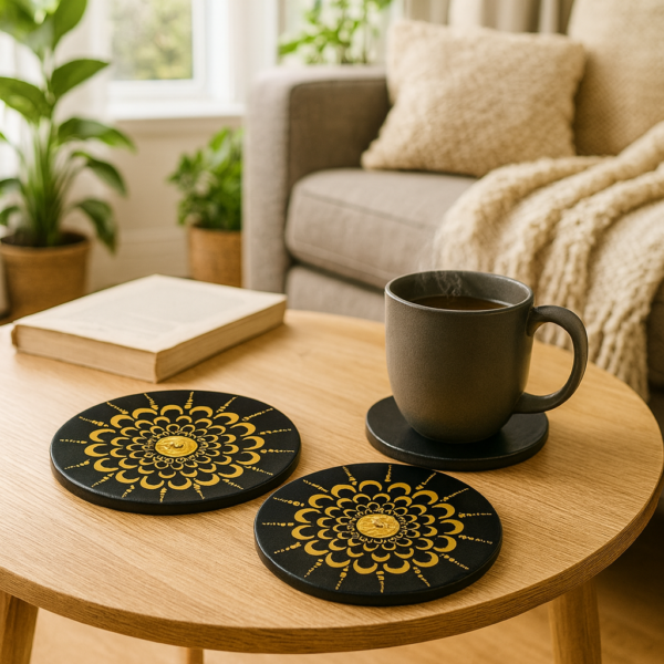 Handmade Mandala Dot Art Resin Coasters