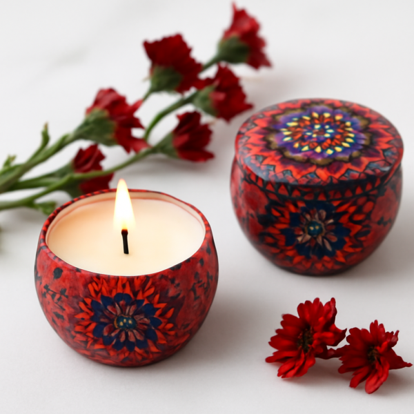 Scented Designer Metalic Jar Soy Wax Candles