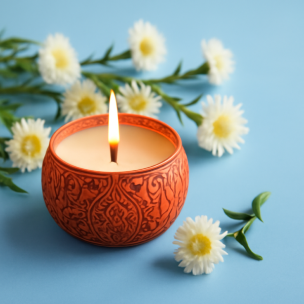 Scented Designer Metalic Jar Soy Wax Candles