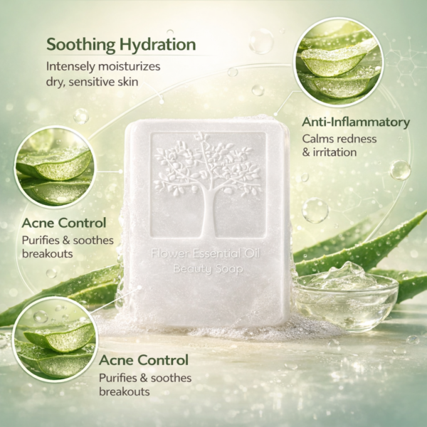 Natural Alovera Soap Handmade Soap Set of 4 (120g Bars)