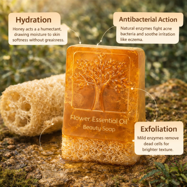 Honey Loofah Handmade Soap Set of 4 (120g Bars)