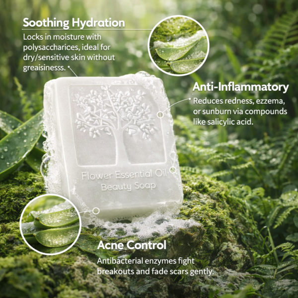 Natural Alovera Soap Handmade Soap Set of 4 (120g Bars)