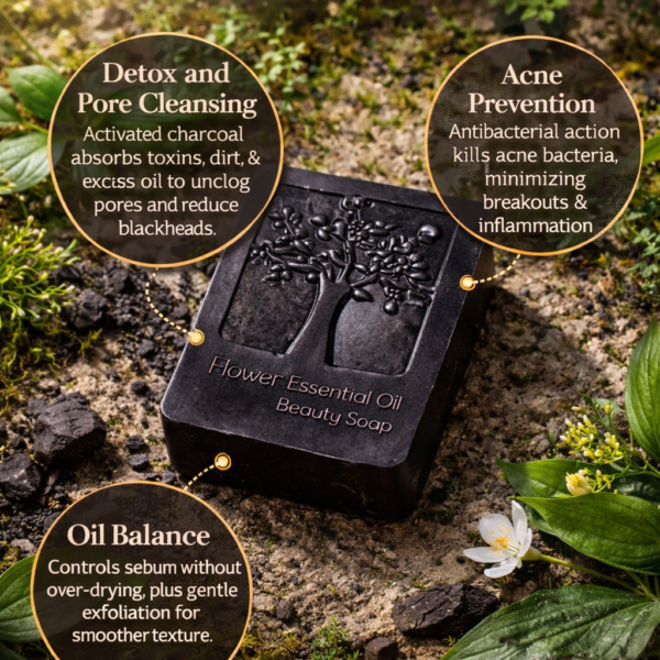 Charcoal Handmade Soap Set of 4 (120g Bars)