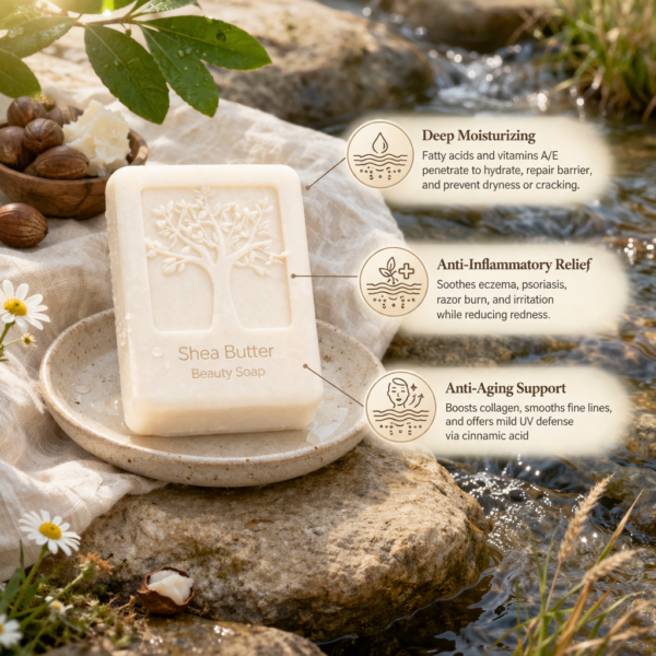 Creamy Shia Butter Natural Handmade Soap Set of 4 (120g Bars)
