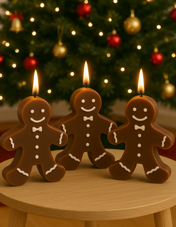 Gingerbread Man Soy Wax Christmas Candles