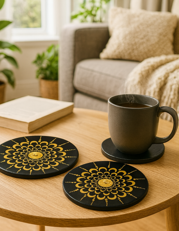 Handmade Mandala Dot Art Resin Coasters