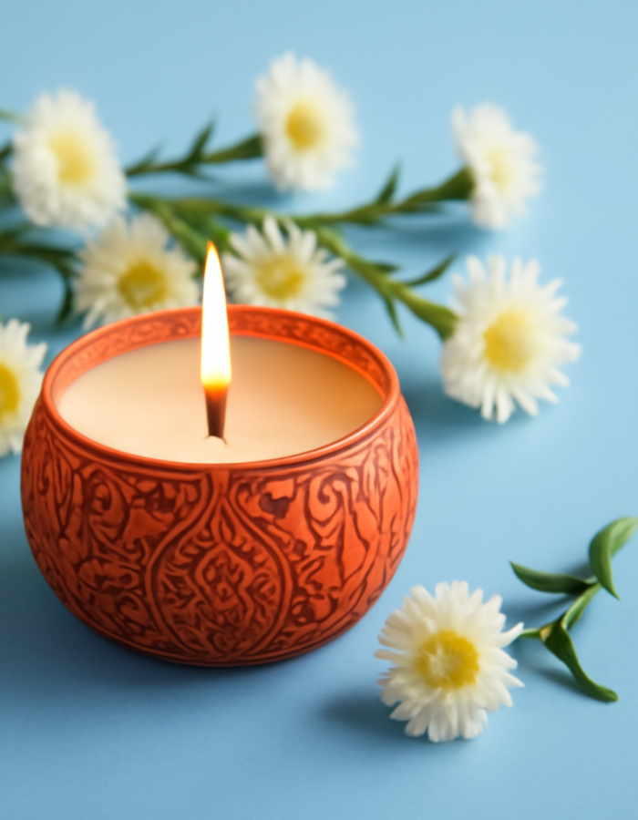 Scented Designer Metalic Jar Soy Wax Candles